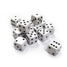 012 - White 6 sided dice - 16mm